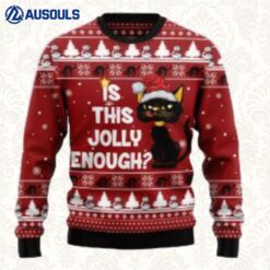 Is This Jolly Enough Black Cat Ugly Christmas Sweater Christmas Gift Ugly Sweaters For Men Women Unisex