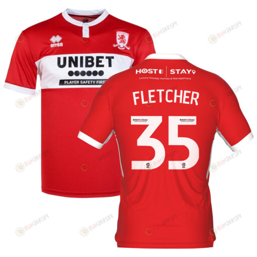 Isaac Fletcher 35 Middlesbrough 2022-23 Home Jersey - Red/White