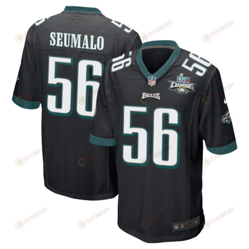 Isaac Seumalo 56 Philadelphia Eagles Super Bowl LVII Champions 2 Stars Men's Jersey - Black