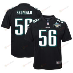 Isaac Seumalo 56 Philadelphia Eagles Super Bowl LVII Champions 2 Stars Youth Jersey - Black