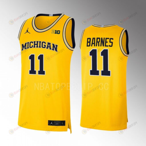 Isaiah Barnes 11 Michigan Wolverines Limited Uniform Jersey 2022-23 College Basketball Maize