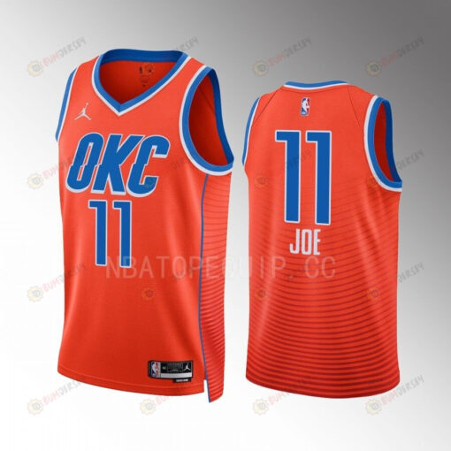 Isaiah Joe 11 Oklahoma City Thunder Orange Men Jersey 2022-23 Statement Edition Swingman