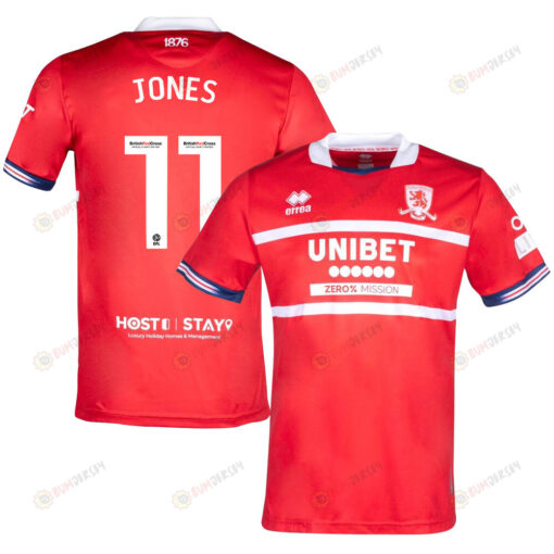 Isaiah Jones 11 Middlesbrough FC 2023-24 Home Men Jersey - Red