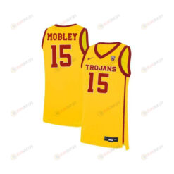 Isaiah Mobley 15 USC Trojans Elite Basketball Men Jersey - Yellow