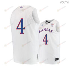 Isaiah Moss 4 Kansas Jayhawks Basketball Youth Jersey - White