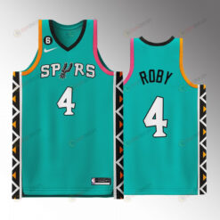 Isaiah Roby 4 San Antonio Spurs City Edition 2022-23 Jersey Teal