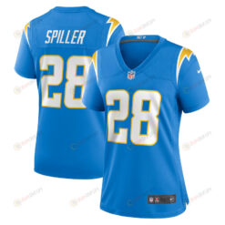 Isaiah Spiller 28 Los Angeles Chargers Women's Game Jersey - Powder Blue