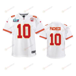 Isaih Pacheco 10 Kansas City Chiefs Super Bowl LVII Game Jersey - Youth White