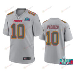 Isaih Pacheco 10 Kansas City Chiefs Super Bowl LVII Patch Atmosphere Fashion Game Jersey - Gray
