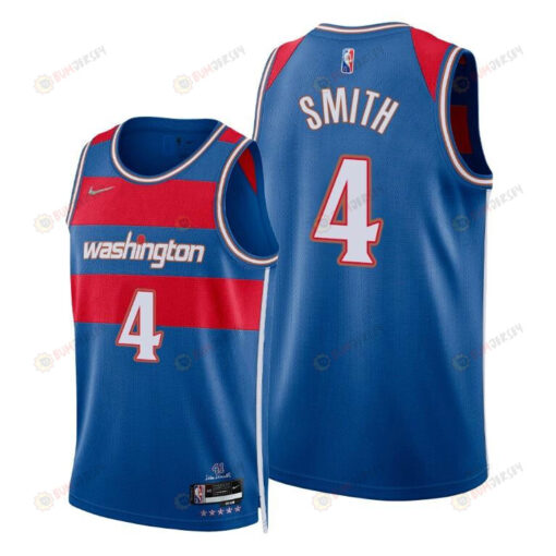 Ish Smith Wizards 2022 City Edition Royal 4 Jersey 75th Diamond Badge - Men Jersey