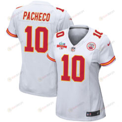 Isiah Pacheco 10 Kansas City Chiefs Super Bowl LVII Champions 3 Stars WoMen's Jersey - White