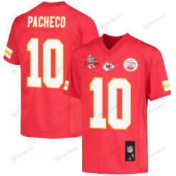 Isiah Pacheco 10 Kansas City Chiefs Super Bowl LVII Champions 3 Stars Youth Jersey - Red