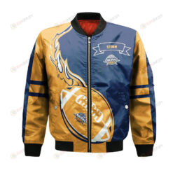 Island Storm Bomber Jacket 3D Printed Flame Ball Pattern