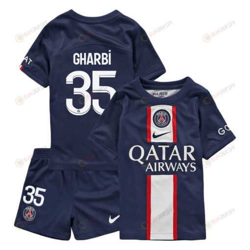 Isma?l Gharbi 35 Paris Saint-Germain Home Kit 2022-23 Youth Jersey - Blue