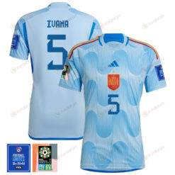 Ivana Andr?s 5 Spain 1 Star FIFA Patch Women's National Team 2023-24 World Cup Away WOMEN Jersey