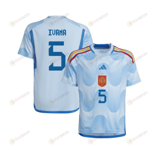 Ivana Andr?s 5 Spain 1 Star Women's National Team 2023-24 World Cup Away Jersey