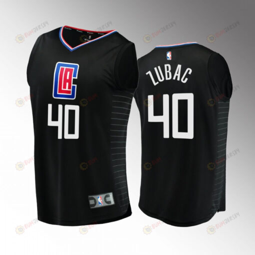 Ivica Zubac 40 Clippers Black Men Jersey Fast Break 2022-23 Statement