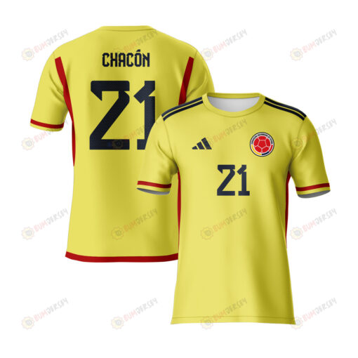 Ivonne Chac?n 21 Colombia 2023 Youth Home Jersey - Yellow - All Over Printed Jersey