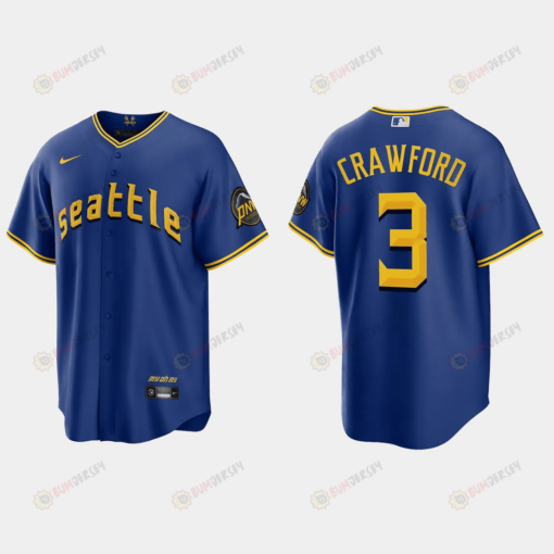 J.P. Crawford 3 Seattle Mariners 2023 City Connect Game Jersey - Royal