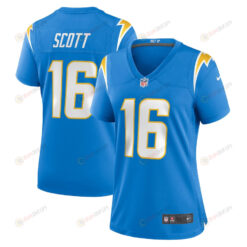 JK Scott 16 Los Angeles Chargers Women's Game Jersey - Powder Blue