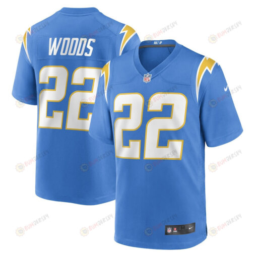 JT Woods Los Angeles Chargers Game Player Jersey - Powder Blue