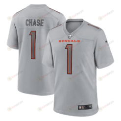 Ja'Marr Chase 1 Cincinnati Bengals Men Atmosphere Fashion Game Jersey - Gray