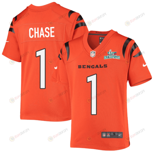 Ja'Marr Chase 1 Cincinnati Bengals Super Bowl LVII Champions Youth Alternate Game Jersey - Black