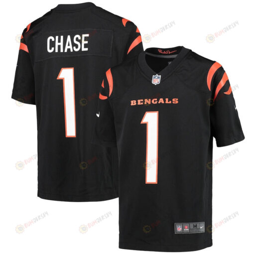 Ja'Marr Chase 1 Cincinnati Bengals Youth Jersey - Black