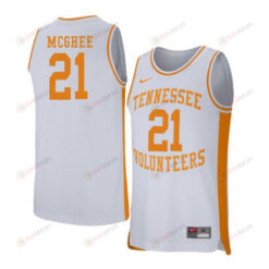 Jabari McGhee 21 Tennessee Volunteers Retro Elite Basketball Men Jersey - White