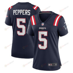 Jabrill Peppers 5 New England Patriots Game Women Jersey - Navy