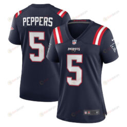 Jabrill Peppers 5 New England Patriots Women's Game Player Jersey - Navy