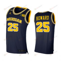 Jace Howard 25 Michigan Wolverines 2022-23 Jersey Limited Uniform College Basketball Navy