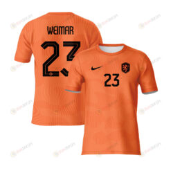 Jacintha Weimar 23 Netherlands 2023 Youth Home Jersey - Orange - All Over Printed Jersey