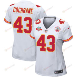 Jack Cochrane 43 Kansas City Chiefs Super Bowl LVII Champions 3 Stars WoMen's Jersey - White