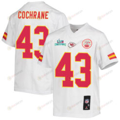 Jack Cochrane 43 Kansas City Chiefs Super Bowl LVII Champions Youth Jersey - White