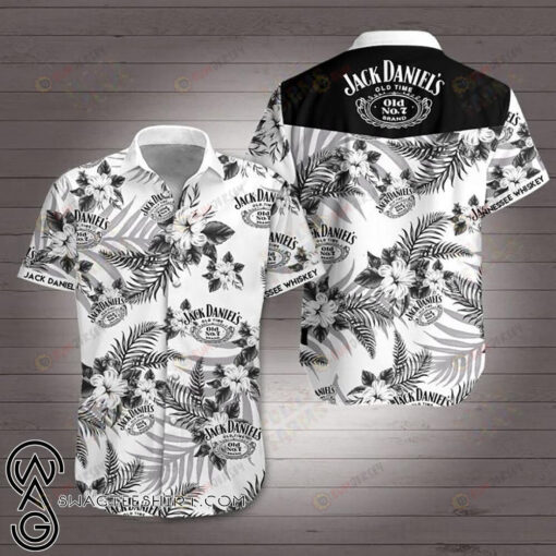 Jack Daniel'S Tennessee Whiskey Curved Hawaiian Shirt