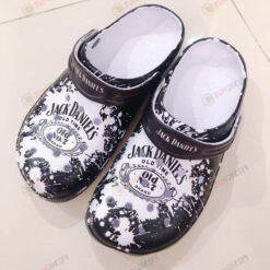 Jack Daniel's Splatter Pattern Crocs Classic Clogs Shoes In Black - AOP Clog