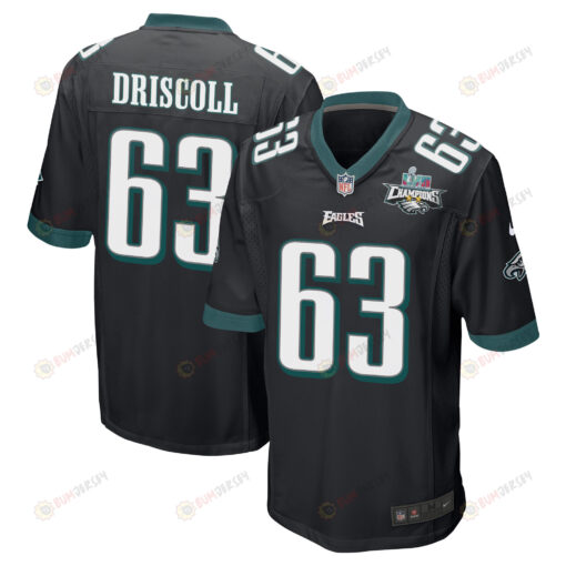 Jack Driscoll 63 Philadelphia Eagles Super Bowl LVII Champions 2 Stars Men's Jersey - Black