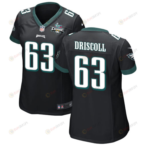 Jack Driscoll 63 Philadelphia Eagles Super Bowl LVII Champions 2 Stars WoMen's Jersey - Black