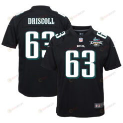 Jack Driscoll 63 Philadelphia Eagles Super Bowl LVII Champions 2 Stars Youth Jersey - Black