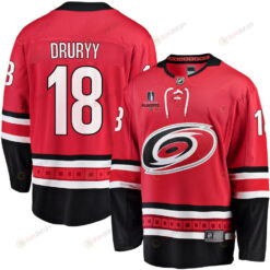 Jack Drury 18 Carolina Hurricanes Stanley Cup 2023 Playoffs Patch Home Breakaway Men Jersey - Red