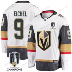 Jack Eichel 9 Vegas Golden Knights 2023 Stanley Cup Champions Patch Breakaway Jersey - White