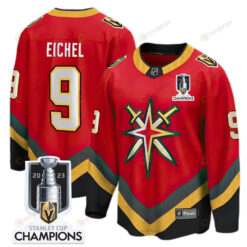 Jack Eichel 9 Vegas Golden Knights 2023 Stanley Cup Champions Patch Reverse Editon Jersey - Red