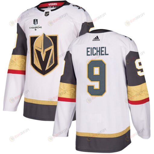 Jack Eichel 9 Vegas Golden Knights Stanley Cup 2023 Champions Patch Away Breakaway Men Jersey - White