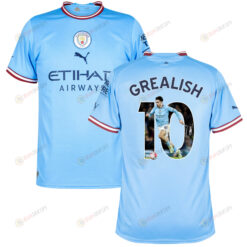 Jack Grealish 10 Manchester City Legendary Blue Champions 2022-23 Home Jersey - Men