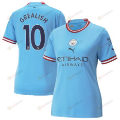 Jack Grealish 10 Manchester City Women 2022/23 Home Player Jersey - Sky Blue