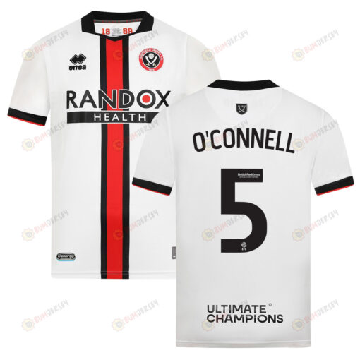 Jack O'Connell 5 Sheffield United 2022-23 Away Jersey - White