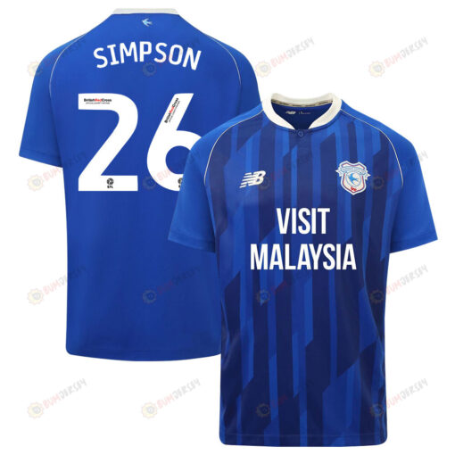 Jack Simpson 26 Cardiff City FC 2023-24 Home Men Jersey - Blue