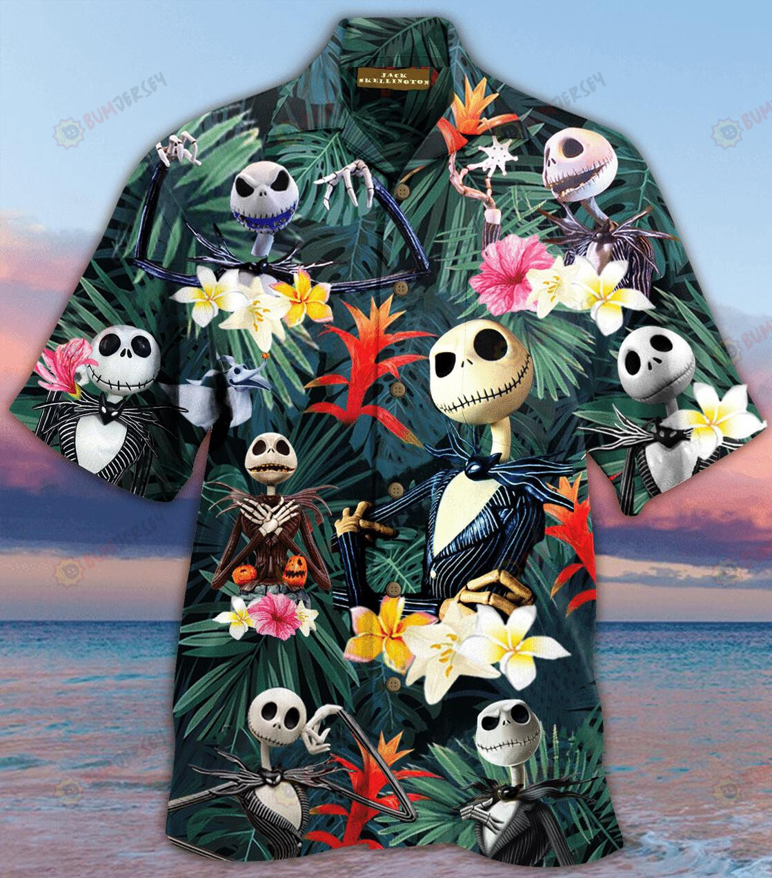 Jack Skellington Hawaiian Shirt Beach Short Sleeve