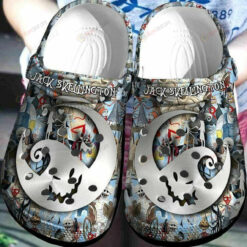 Jack Skellington Horror Moon Crocs Crocband Clog Comfortable Water Shoes - AOP Clog